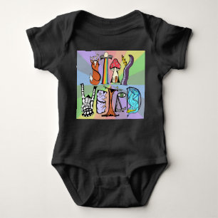 Stay Weird Baby Bodysuit Rainbow Background 