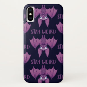 Stay Weird Cartoon Bat iPhone X Case