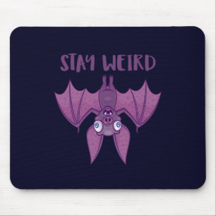Stay Weird Cartoon Bat Mouse Pad