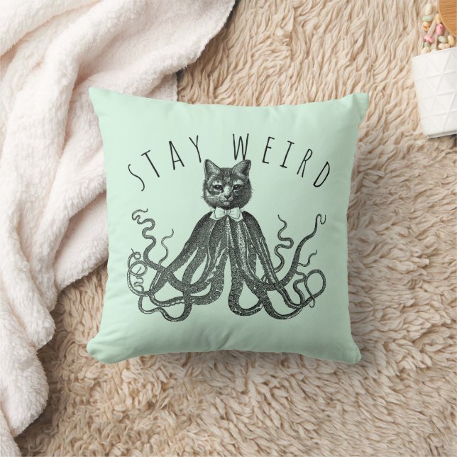 Stay Weird Catopus Cat and Octopus Mashup Cushion (Blanket)