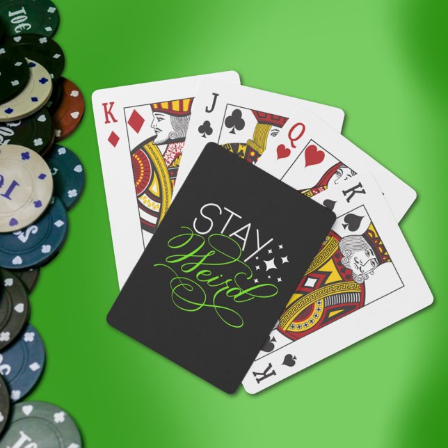 Stay Weird Cosmic Quirky Motivational Quote Playing Cards (Creator Uploaded)