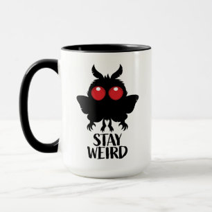 Stay Weird Creepy Cute Mothman Cryptid Mug