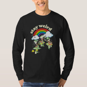 Stay Weird! Cute Frogs Guitar Banjo & Rainbow Musi T-Shirt