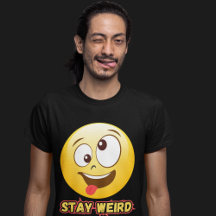 Stay Weird Emoji Big Colourful Art Silly Men's 