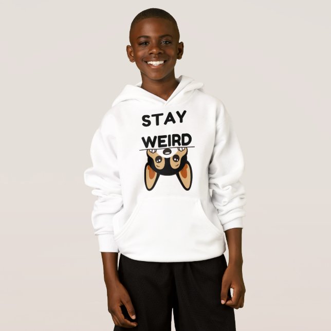 Stay Weird Funny Boston Terrier Cartoon Dog  (Front Full)