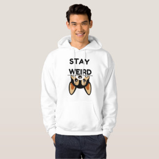 Stay Weird Funny Boston Terrier Cartoon Dog Hoodie