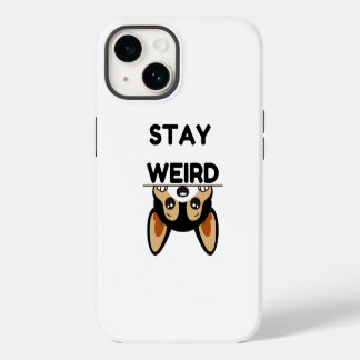 Stay Weird Funny Boston Terrier Cartoon Dog iPhone 14 Case
