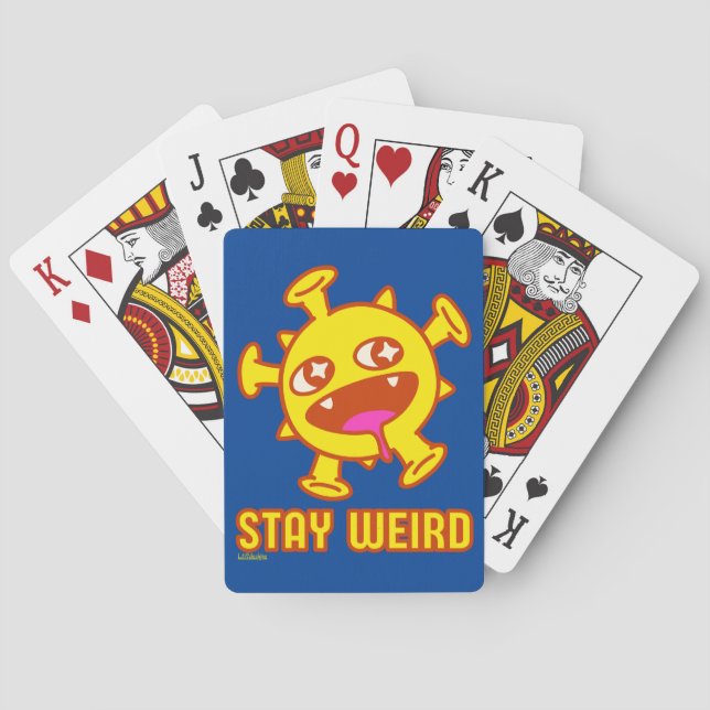 STAY WEIRD funny crazy creature surprise gift      Playing Cards (Back)