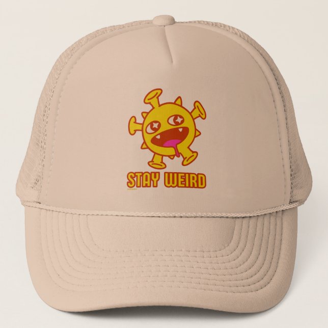 STAY WEIRD funny crazy creature surprise gift      Trucker Hat (Front)