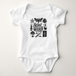 Stay Weird Goth Baby Tarot Crystals Witch Bodysuit