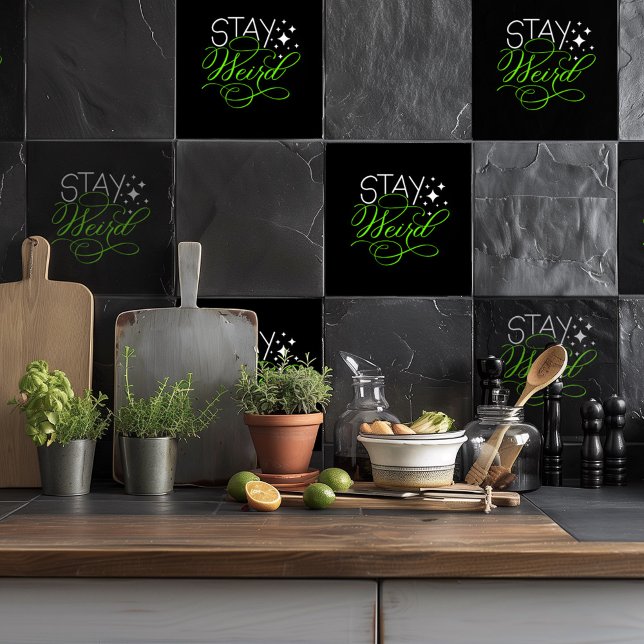 Stay Weird Introvert, Geek, Nerd Ceramic Tile (Creator Uploaded)