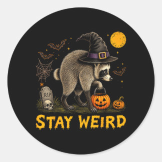 Stay Weird Jimothy Seattle Racoon Halloween Classic Round Sticker
