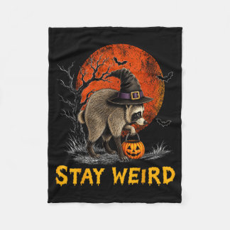 Stay Weird Jimothy Seattle Racoon Halloween Full Fleece Blanket