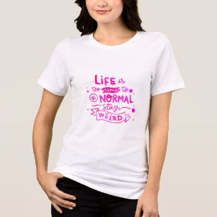 Stay Weird Pink Watercolor Tri-Blend Shirt