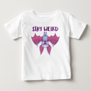 Stay Weird Quirky Albino Vampire Bat Cartoon Baby T-Shirt