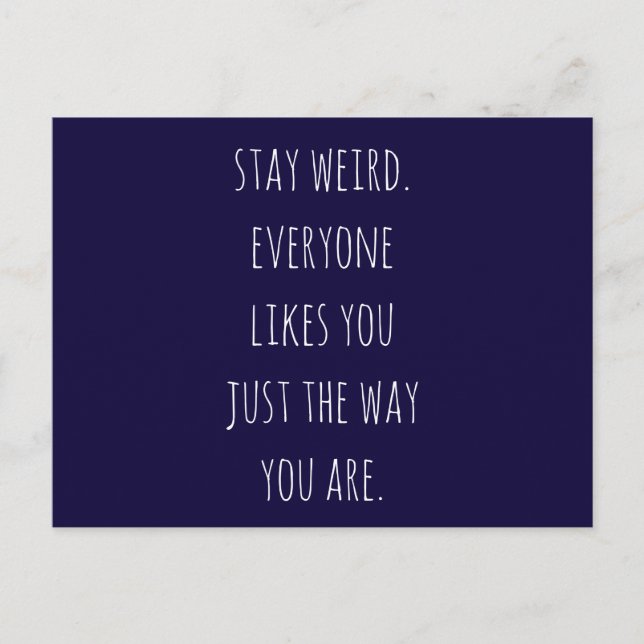 stay weird quote postcard notecard greeting card (Front)