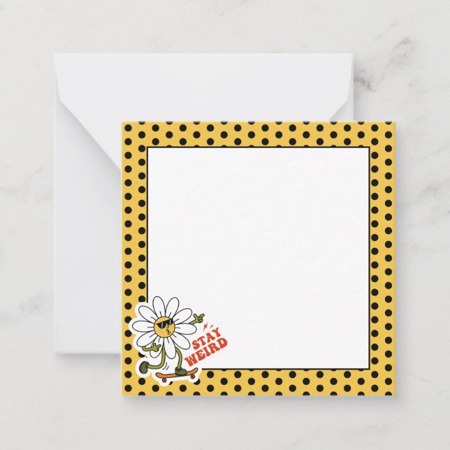 Stay Weird Skateboarding Daisy Card (Front)
