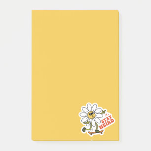 Stay Weird Skateboarding Daisy Post-it Notes