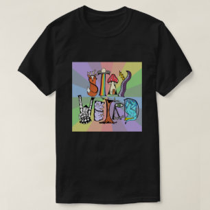 Stay Weird T-Shirt Rainbow Background