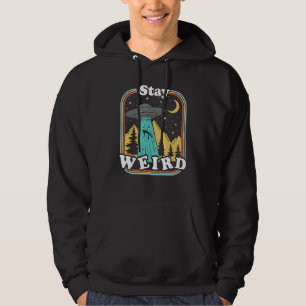 Stay Weird Ufo Abduction 70s 80s Retro Alien 1 Hoodie