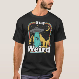 Stay Weird Ufo Abduction 70s 80s Retro Alien 1 T-Shirt