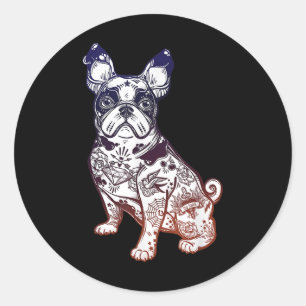 Stay Weird - Vintage French Bulldog Tattoo Pet Lov Classic Round Sticker