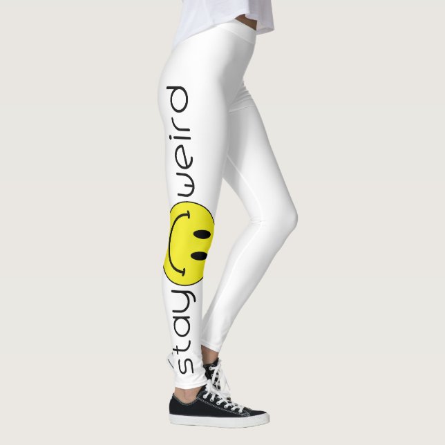 Stay Weird with Smilie Face Leggings (Right)