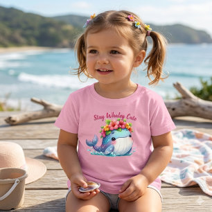 Stay Whaley Cute   Adorable Baby Whale with Flower T-Shirt