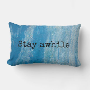 stay while quote on texture paint lumbar cushion