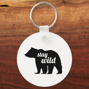 Stay Wild Bear Silhouette Key Ring