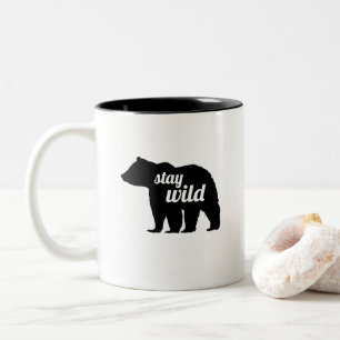 Stay Wild Bear Silhouette Two-Tone Coffee Mug