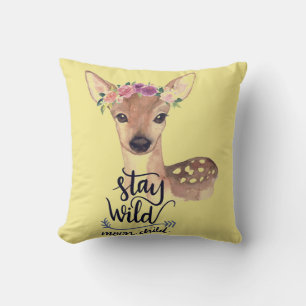 Stay Wild Boho Fawn Cushion