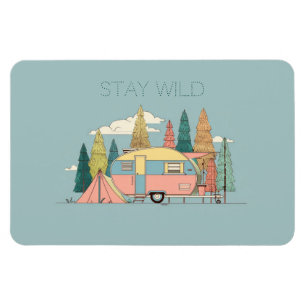 Stay Wild Camper – Cute Camping Adventure Gift Tag Magnet