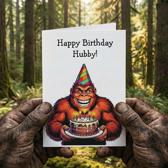 Stay Wild & Celebrate Big | Bigfoot Birthday  Card (Creator Uploaded)