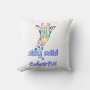 Stay Wild & Colorful – Cute Colorful Giraffe Water Cushion