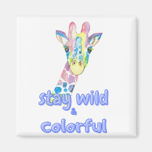 Stay Wild & Colorful – Cute Colorful Giraffe Water Magnet