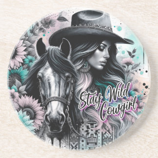 Stay wild cowgirl western coaster