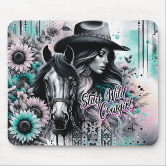 Stay wild cowgirl western mouse pad