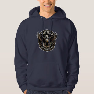 Stay Wild Eagle Graphic Men's Pullover Hoodie
