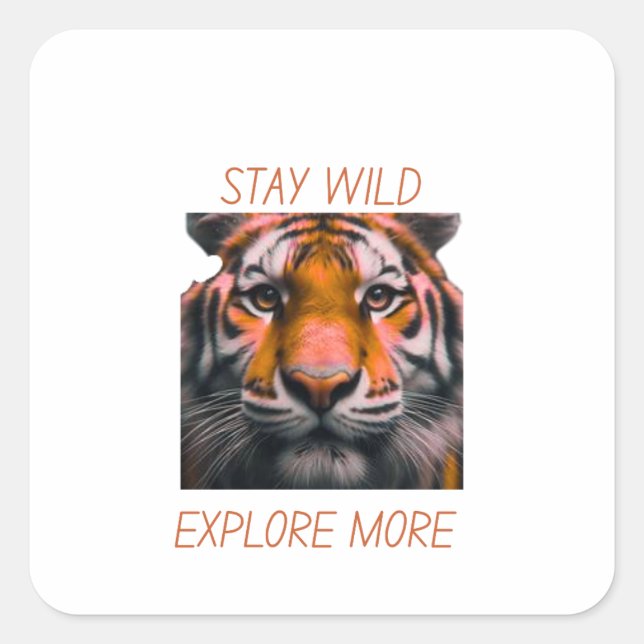 Stay Wild Explore More Sticker Tiger Adventure (Front)
