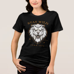 Stay Wild Fearless Lion T-Shirt | Unisex Aesthetic Tri-Blend Shirt