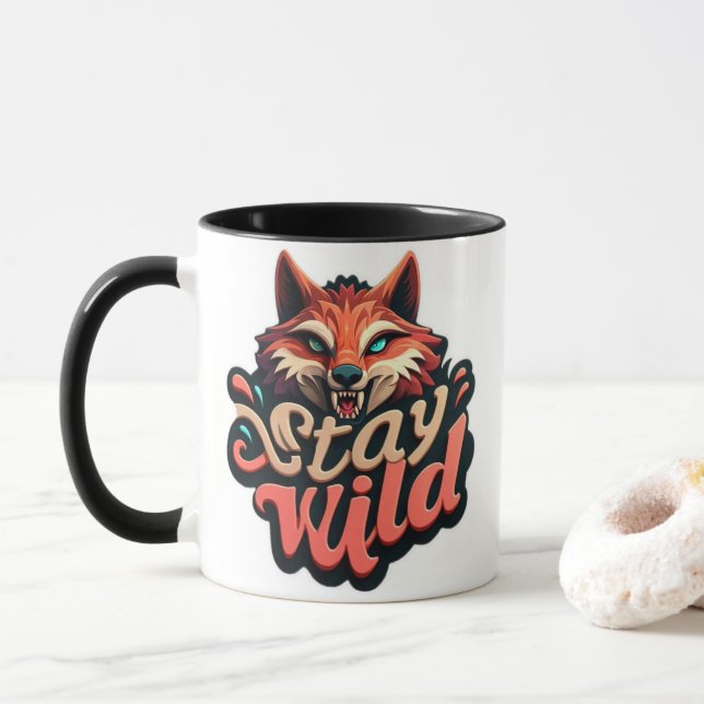 "Stay Wild Fox Design" Mug (With Donut)