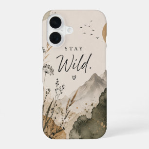 Stay Wild iPhone Case   Minimalist Botanical Phone
