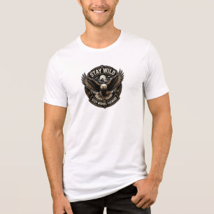 Stay Wild Keep Moving Forward Eagle T-Shirt Tri-Blend Shirt