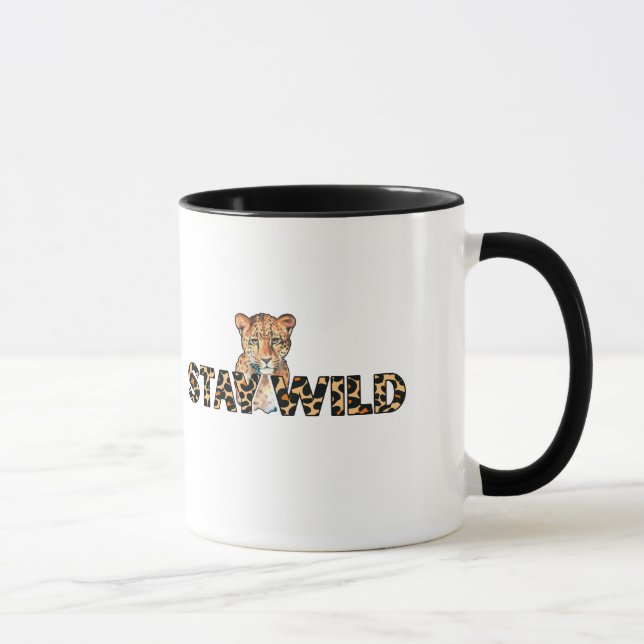 Stay Wild – Leopard Print with Cheetah Head Mug (Right)