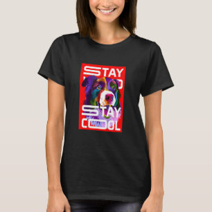 Stay Wild Like A Dog & Stay Cool Illustration Grap T-Shirt