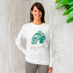 Stay Wild Modern Bearded Skull T-Shirt