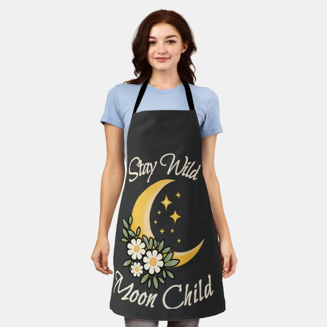 Stay Wild Moon Child | Boho Crescent Moon with Dai Apron (Worn)