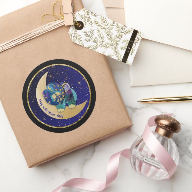 STAY WILD MOON CHILD Chow dog Stickers (Gifting)