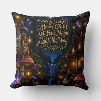 Stay Wild Moon Child throw pillow